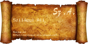 Szilágyi Ali névjegykártya